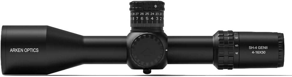 Arken Optics SH4 Gen 2 4-16×50 FFP Rifle Scope | VPR MIL Illuminated Reticle | Zero Stop | 34mm Tube