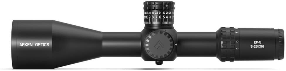Arken Optics EP5 5-25x56 FFP Rifle Scope | VPR MIL Illuminated Reticle | Zero Stop | 34mm Tube