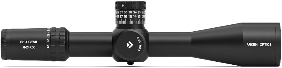 Arken Optics SH4J 6-24×50 FFP Rifle Scope | VHR MOA Illuminated Reticle | Zero Stop | 34mm Tube