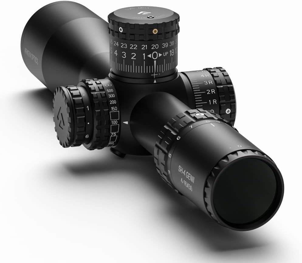Arken Optics SH4 Gen 2 4-16×50 FFP Rifle Scope | VPR MIL Illuminated Reticle | Zero Stop | 34mm Tube