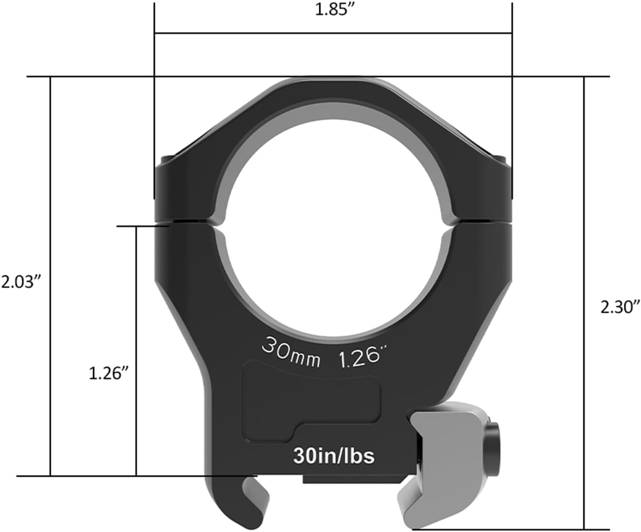 Arken Optics Halo Ti™ Titanium Rifle Scope Rings | 30mm | 1.26” Medium | MIL-STD Picatinny