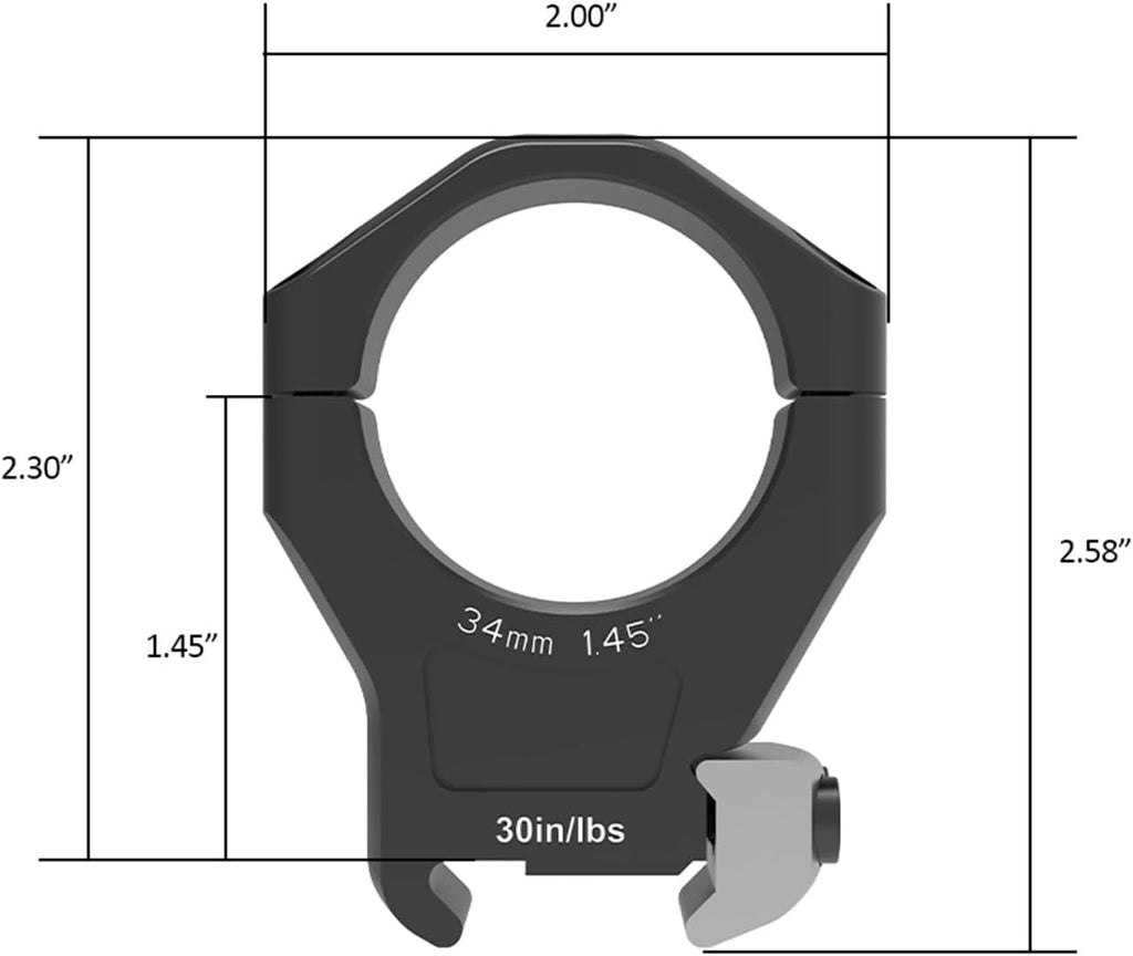 Arken Optics Halo Ti™ Titanium Rifle Scope Rings | 34mm | High | MIL-STD Picatinny